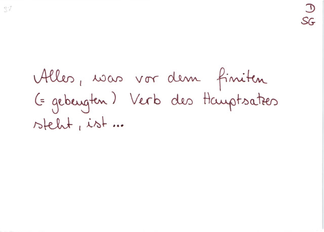 Alles, was vor dem finiten Verb des Hauptsatzes steht, ist...