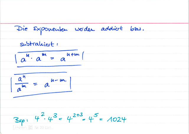 Potenzen mit gleicher Basis und unterschiedlichen Exponenten zusammenfassen