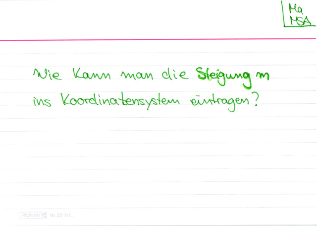 Wie kann man die Steigung m ins Koordinatensystem eintragen?