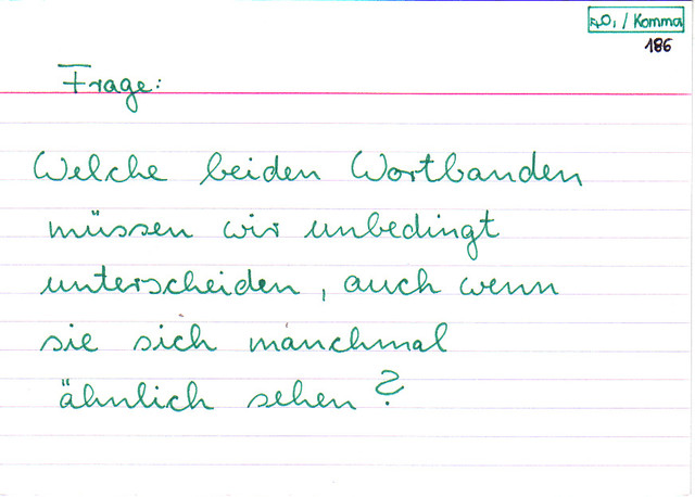 Welche beiden Wortbanden müssen wir unbedingt unterscheiden?