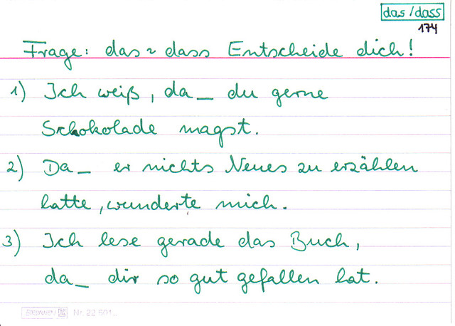 das ~ dass - Entscheide dich!