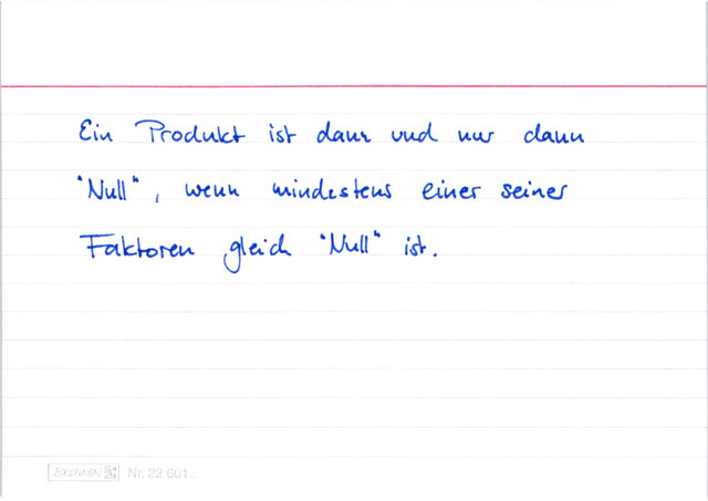 Nullproduktsatz