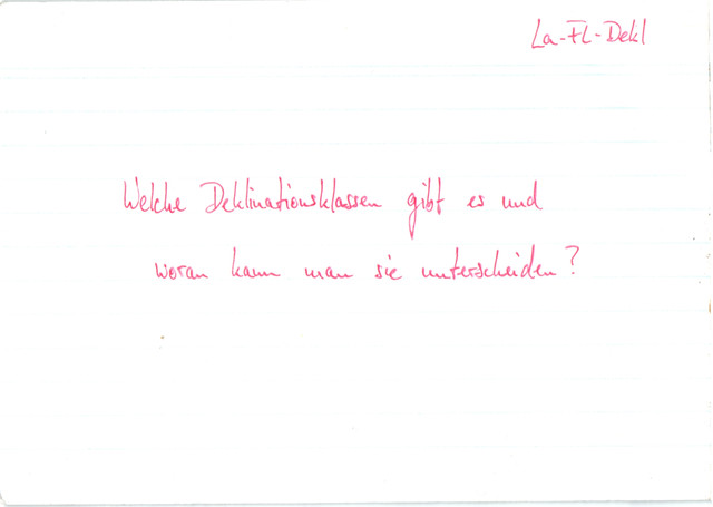 Welche Deklinationsklassen gibt es ?