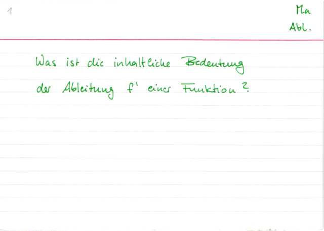 Bedeutung der ersten Ableitung