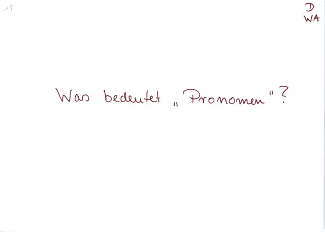 Bedeutung Pronomen