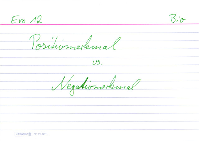 Positivmerkmal vs. Negativmerkmal