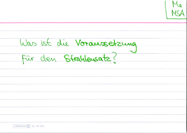 Was ist die Voraussetzung für den Strahlensatz?