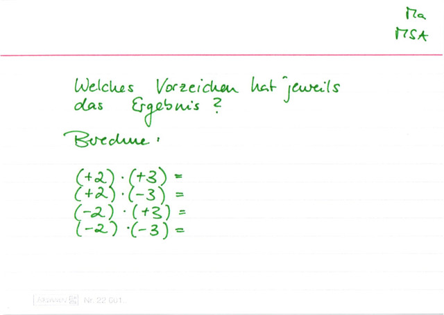 Welches Vorzeichen hat das Ergebnis?