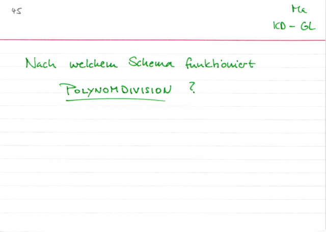 Schema der Polynomdivision