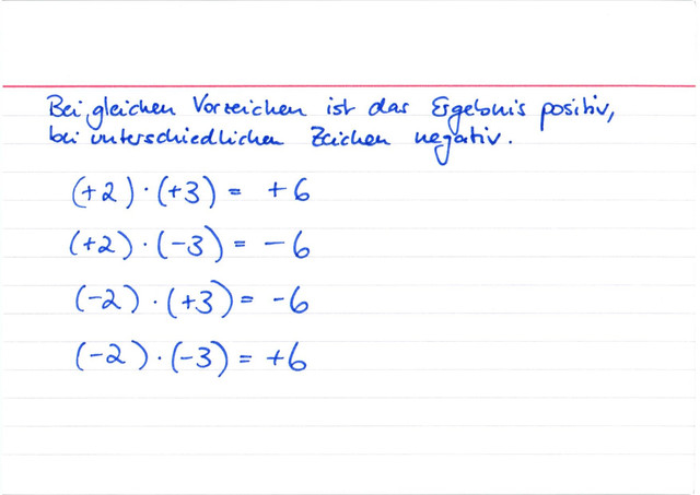 Welches Vorzeichen hat das Ergebnis?