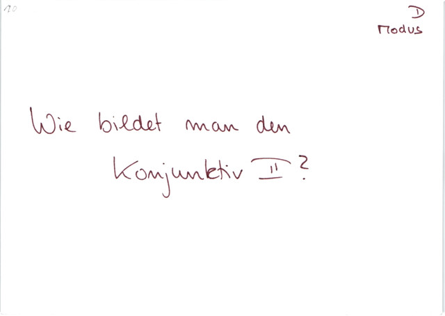 Bildung des Konjunktiv II