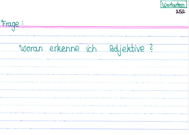 Woran erkenne ich Adjektive?