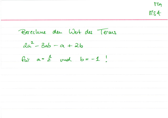 Berechne den Wert des Terms
