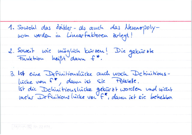 Behebare Definitionslücken von Polstellen unterscheiden
