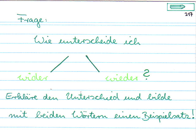 Wie unterscheide ich wider und wieder?
