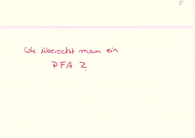 Wie übersetzt man ein PFA?