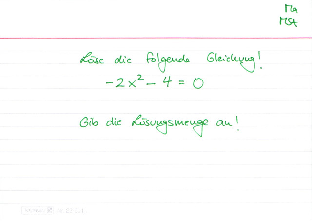 Übung: Löse folgende Gleichung
