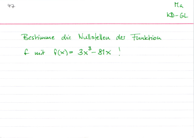 Nullstellenbestimmung durch Ausklammern und Wurzelziehen Beispiel