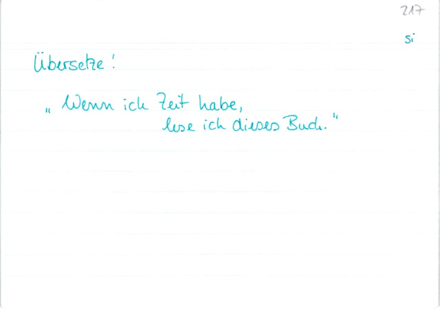 Übung Si Sätze