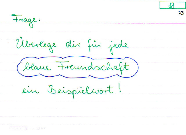 Beispielworte zu blauen Freundschaften