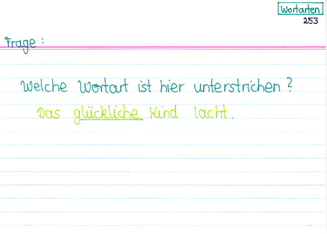 Welche Wortart ist hier unterschrichen?