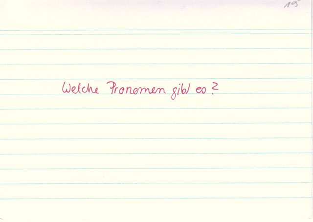 Welche Pronomen gibt es?