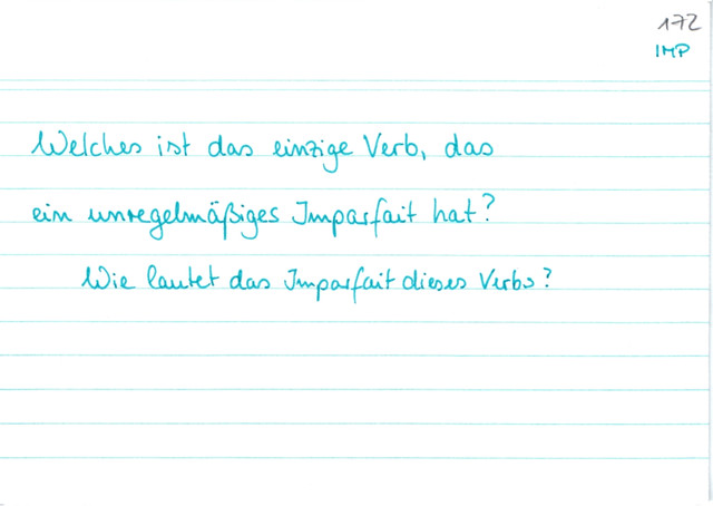 Ausnahme bei Imparfait