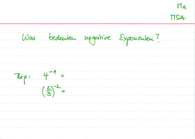 negative Exponenten