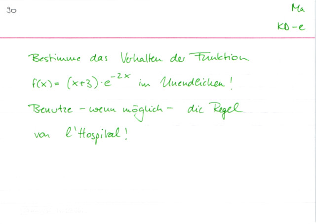 Regel von l'Hospital bei Produktfunktionen anwenden Beispiel