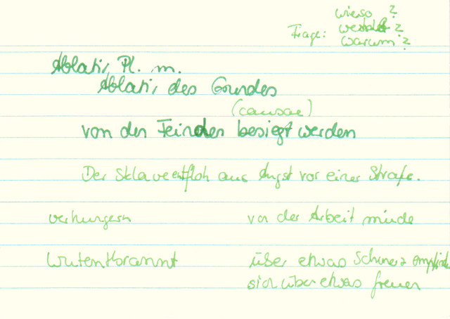 Bestimme die unterstrichene Form, gib die Kasusfunktion an und übersetze!