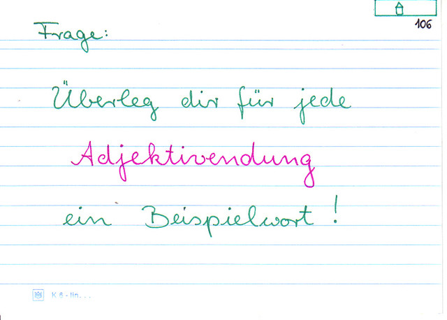 Beispiel zu Adjektivendungen