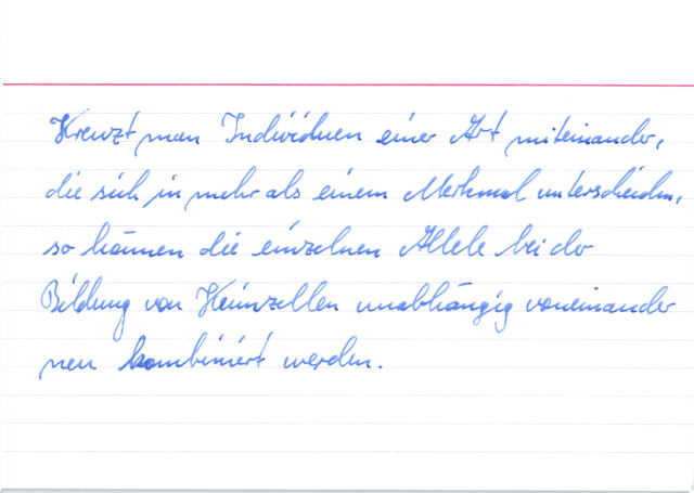 Die Unabhängiskeitsregel / Neukombinationsregel