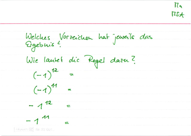 Potenzen und Vorzeichen