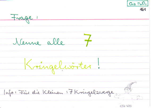 Nenne alle 7 Kringelwörter!
