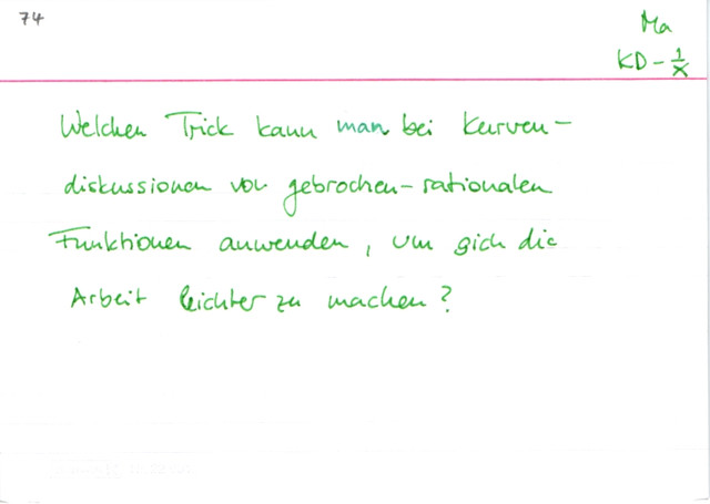 gekürzte gebrochen rationale Funktionen