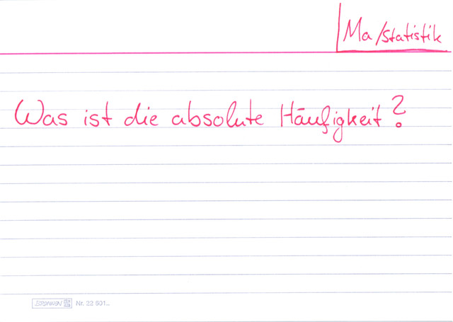 Was ist die absolute Häufigkeit?