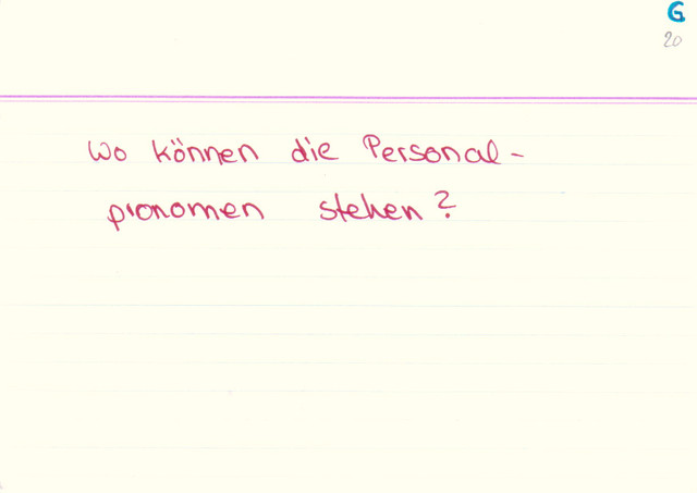 Wo können Personalpronomen stehen?