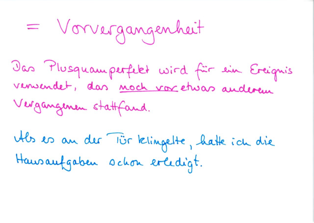 Nutzung des Plusquamperfekt