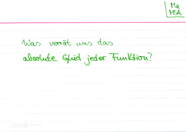 Was verrät uns das absolute Glied jeder Funktion?